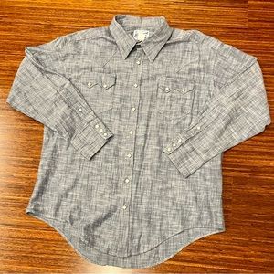 Rockmount Ranchwear Men's Laundered Blue Chambray Western Shirt size XL